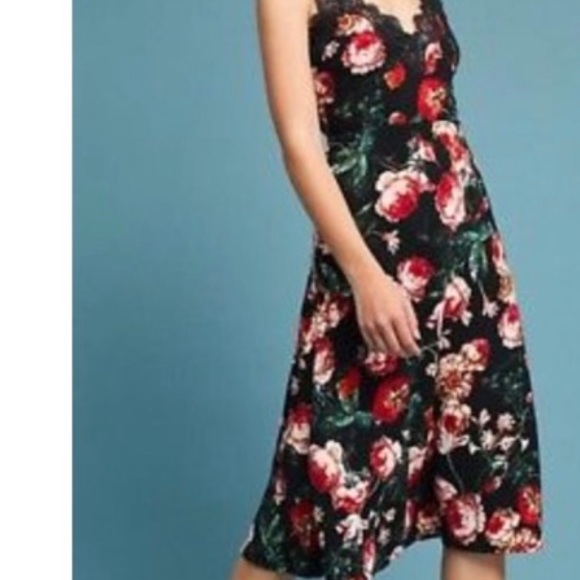 Anthropologie Foxiedox Floral Slip Dress